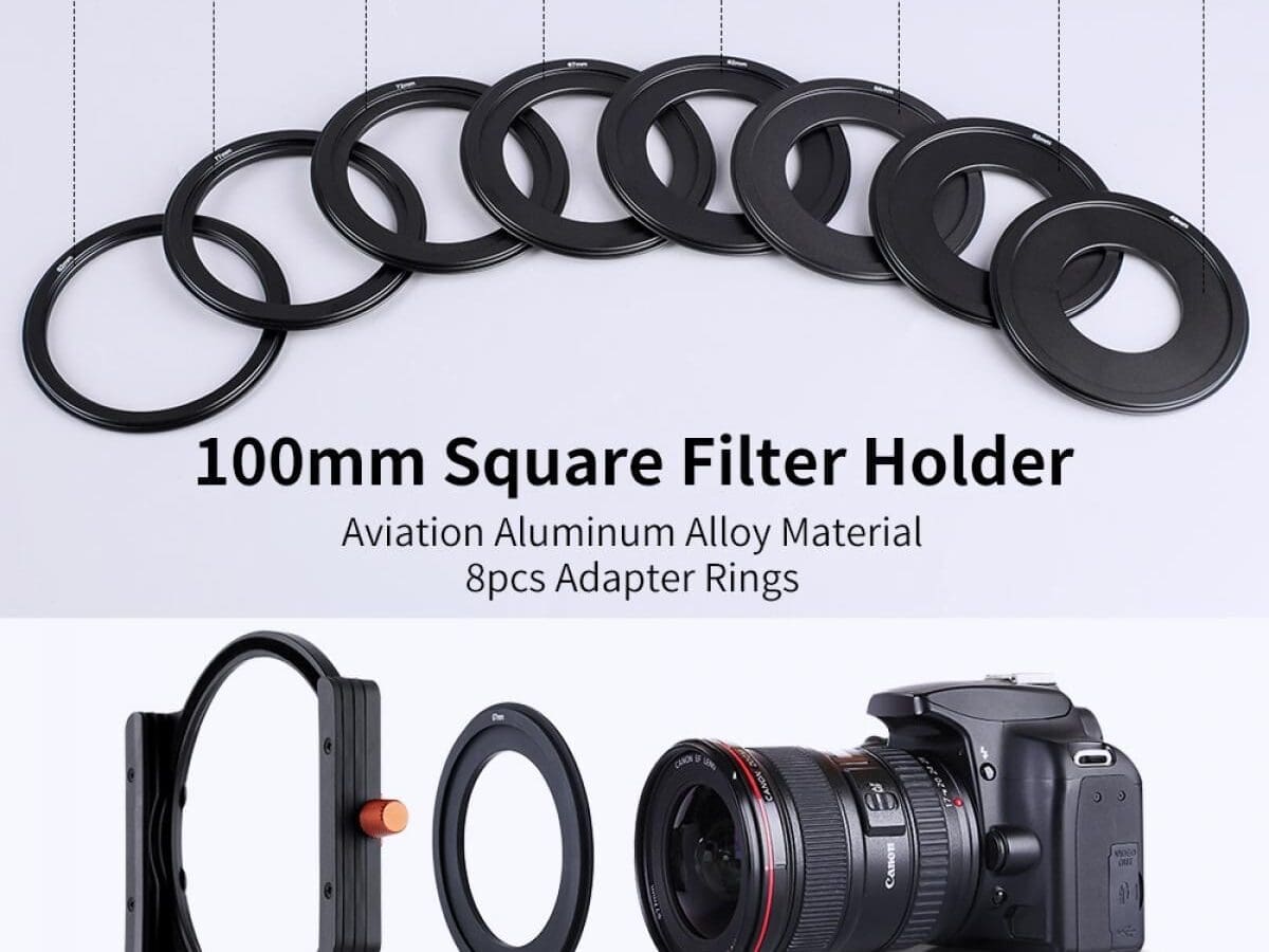 Alternative view of K&F Concept Square Filter Holder Aluminum Filter Holder With 49-82mm Adapter Rings(SKU.1812)