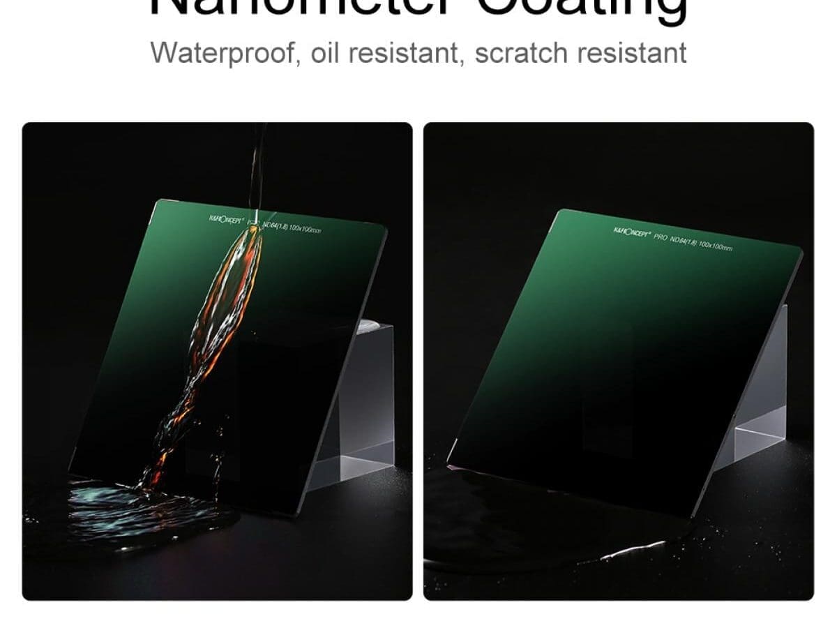 Alternative view of K&F Concept ND64 Square Filters 100x100mm Optical Glass  Gray ND Filters Ultra Slim HD Nano-Coating Waterproof & Scratch Resistant(KF01.1146)