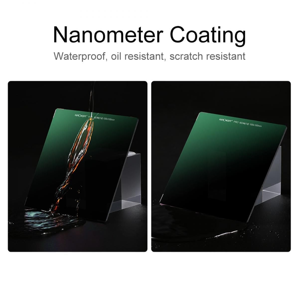 K&F Concept ND64 Square Filters 100x100mm Optical Glass Gray ND Filters Ultra Slim HD Nano-Coating Waterproof & Scratch Resistant(KF01.1146) - Image 2