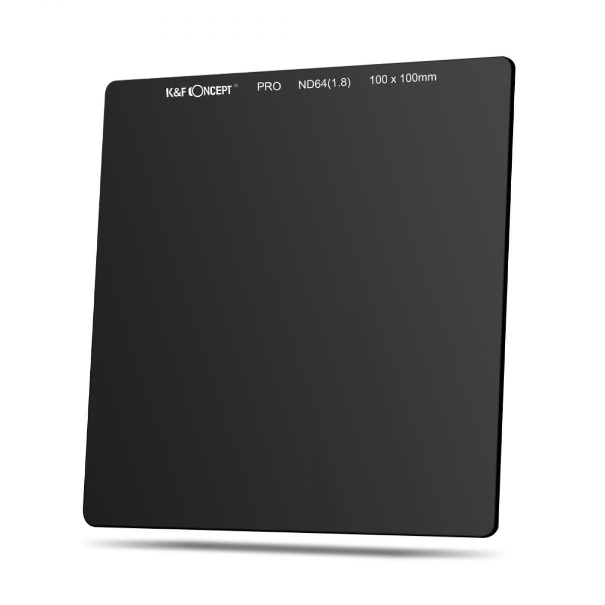 K&F Concept ND64 Square Filters 100x100mm Optical Glass Gray ND Filters Ultra Slim HD Nano-Coating Waterproof & Scratch Resistant(KF01.1146)