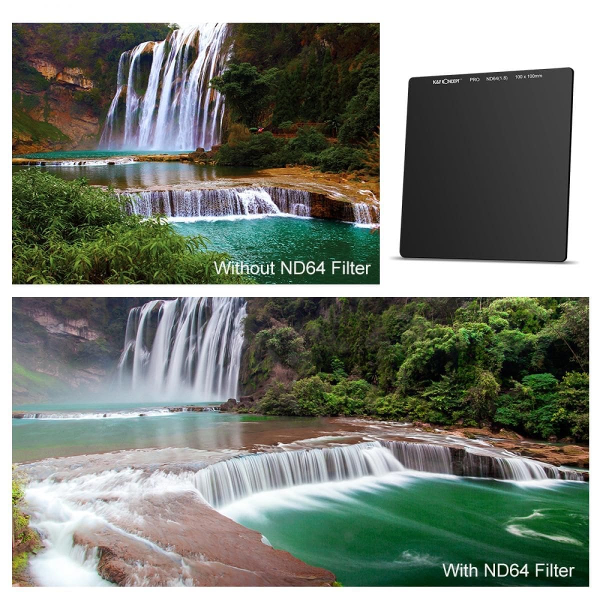 K&F Concept ND64 Square Filters 100x100mm Optical Glass Gray ND Filters Ultra Slim HD Nano-Coating Waterproof & Scratch Resistant(KF01.1146) - Image 3