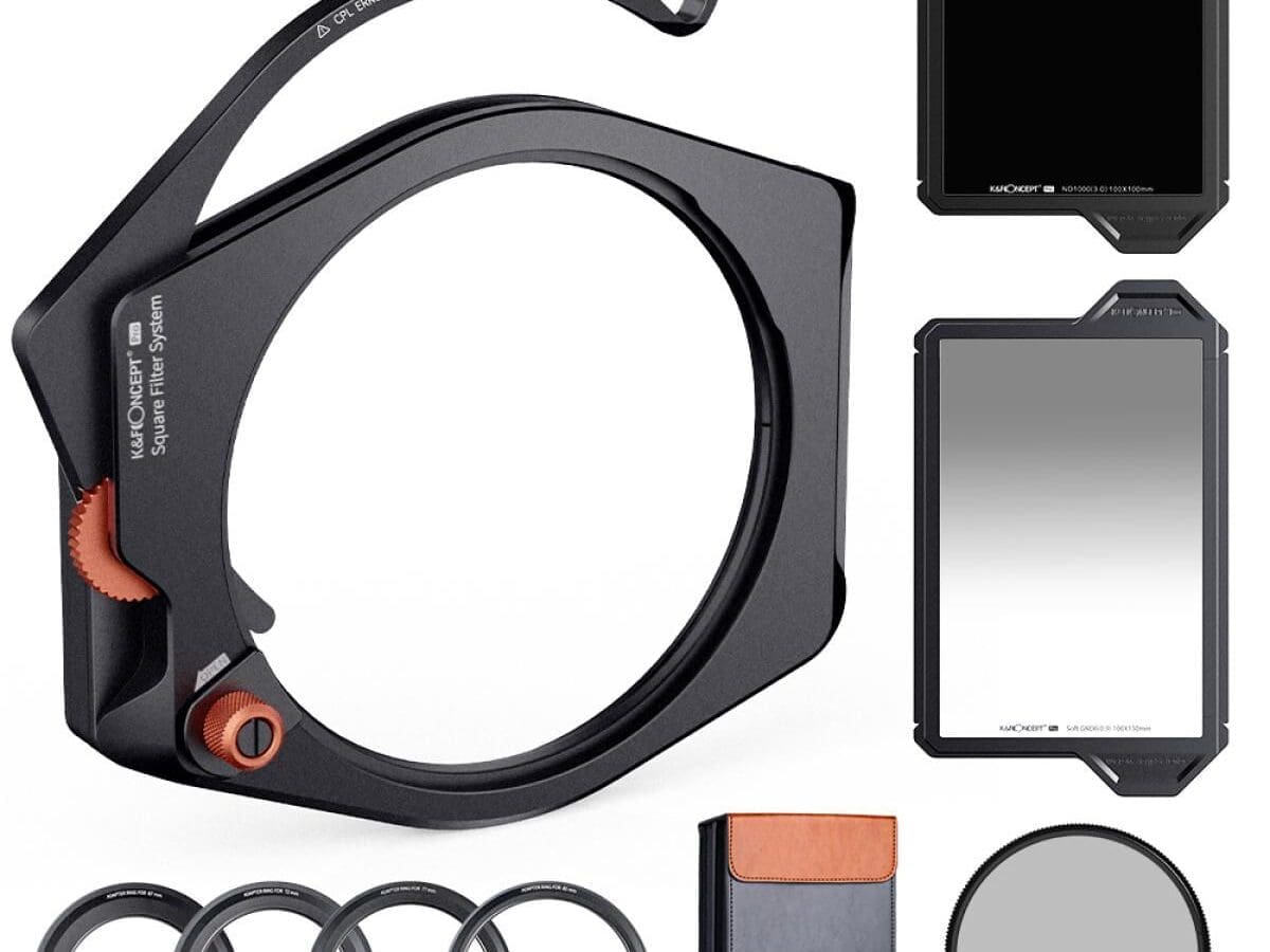 K&F Concept Square Filter Holder System Pro Kit (Filter Holder + 95mm CPL + Square GND8 Filter + ND1000 (10 Stop) + 4 Filter Adapter Rings(SKU.1808)