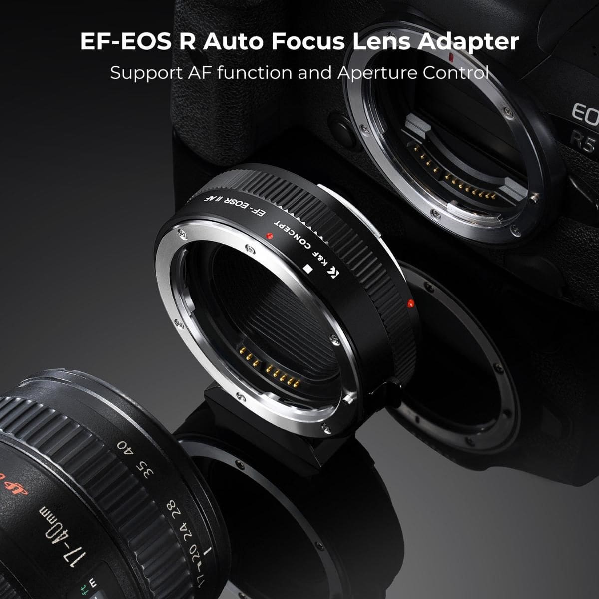 K&F Concept EF-EOS R II Canon EF/EF-S Lens to EOS R Camera Mount Adapter, Autofocus (KF06.520) - Image 2