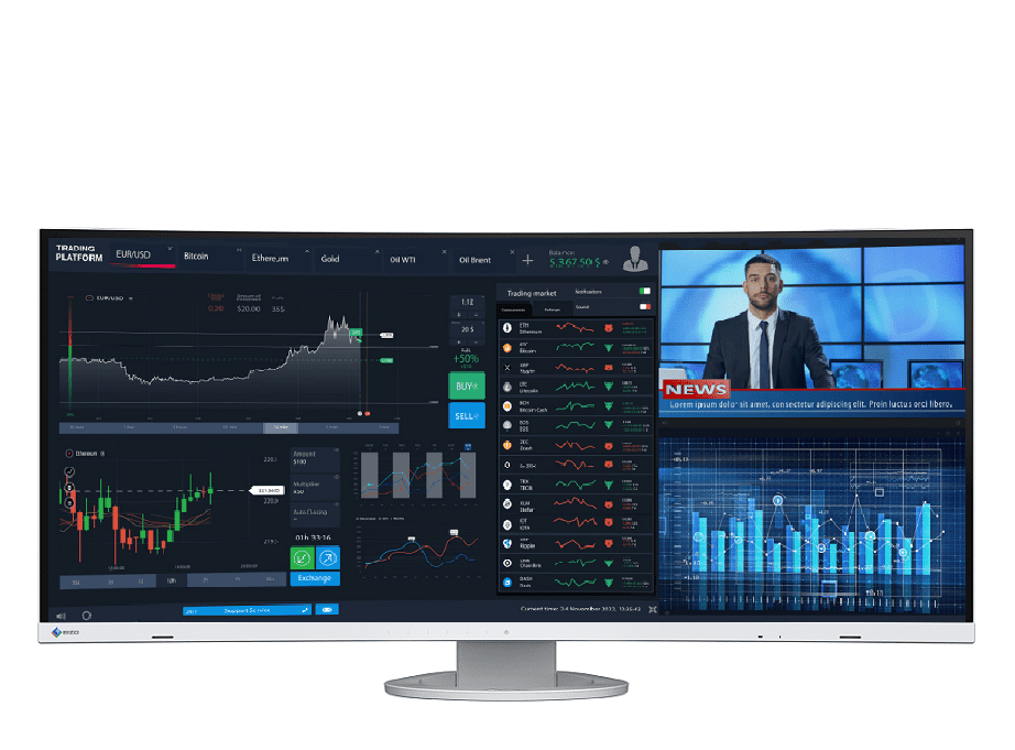 Alternative view of EIZO FlexScan EV3895 37.5″ (Δώρο 45' online calibration support)