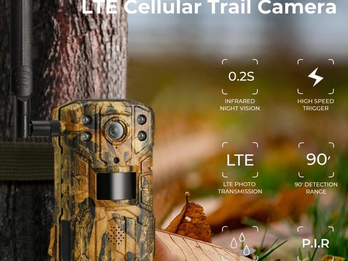 Alternative view of K&F Concept KF35.138EU 4G LTE Solar Trail Camera 2.7K, Infrared Night Vision Camera with 0.2s Fast Trigger and Battery Powered