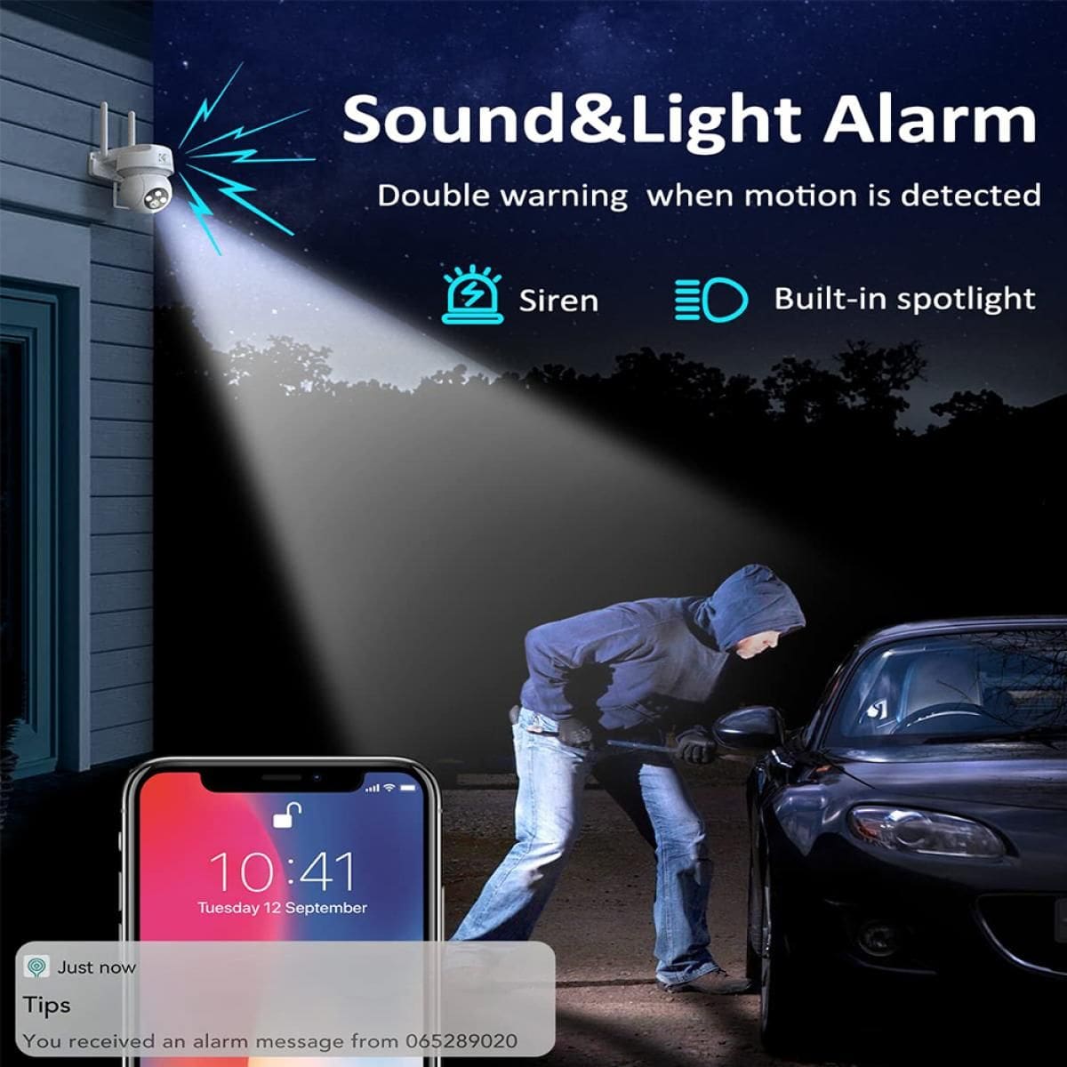 KF Concept KF50.0006AEU Wi-Fi Security Camera 2K 2304x1296, 3MP, Wateproof IP66, Motion Detection - Image 2