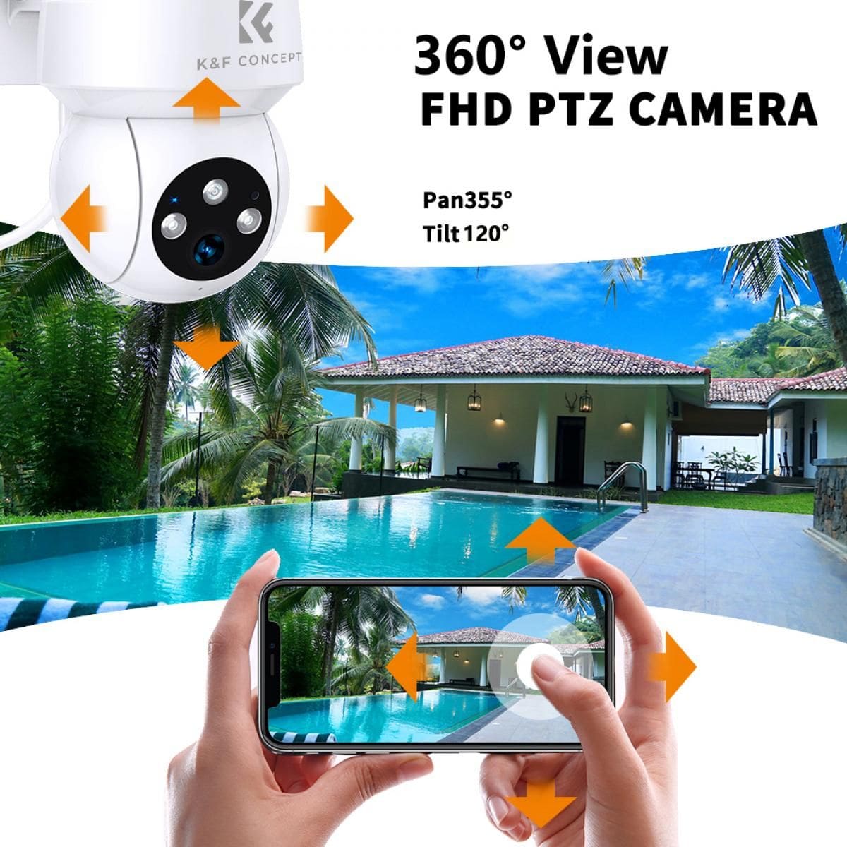 KF Concept KF50.0006AEU Wi-Fi Security Camera 2K 2304x1296, 3MP, Wateproof IP66, Motion Detection - Image 4
