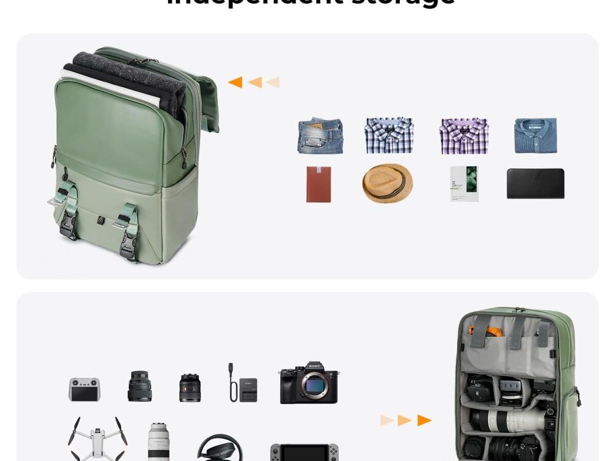 Alternative view of K&F Concept KF13.087AV9 Beta Photography Backpack (Light Green)