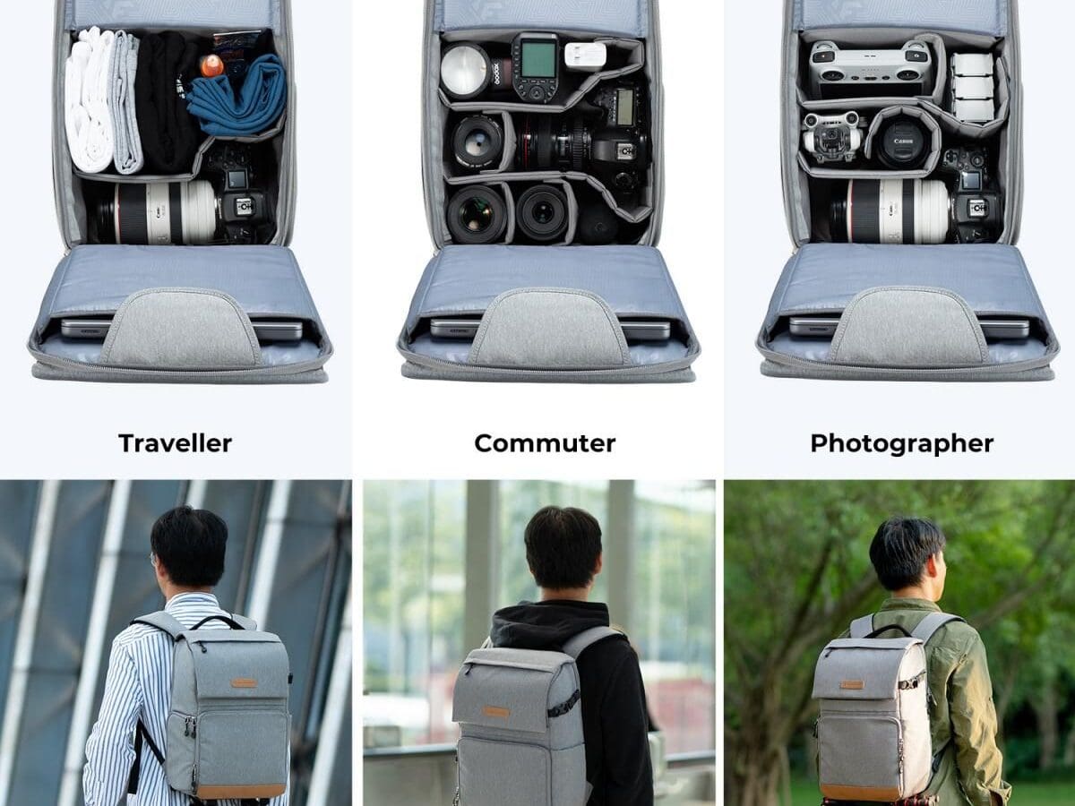 Alternative view of K&F Concept KF13.104V1 Beta Travel Outdoor Photography Backpack (Grey)