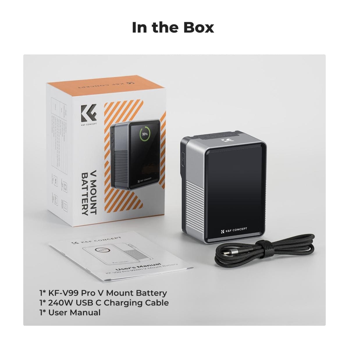 K&F Concept BP-V99 Pro 99Wh 6600mAh V Mount Battery with D-TAP, USB-A, USB-C, BP and TFT Screen (KF28.0024V1) - Image 5