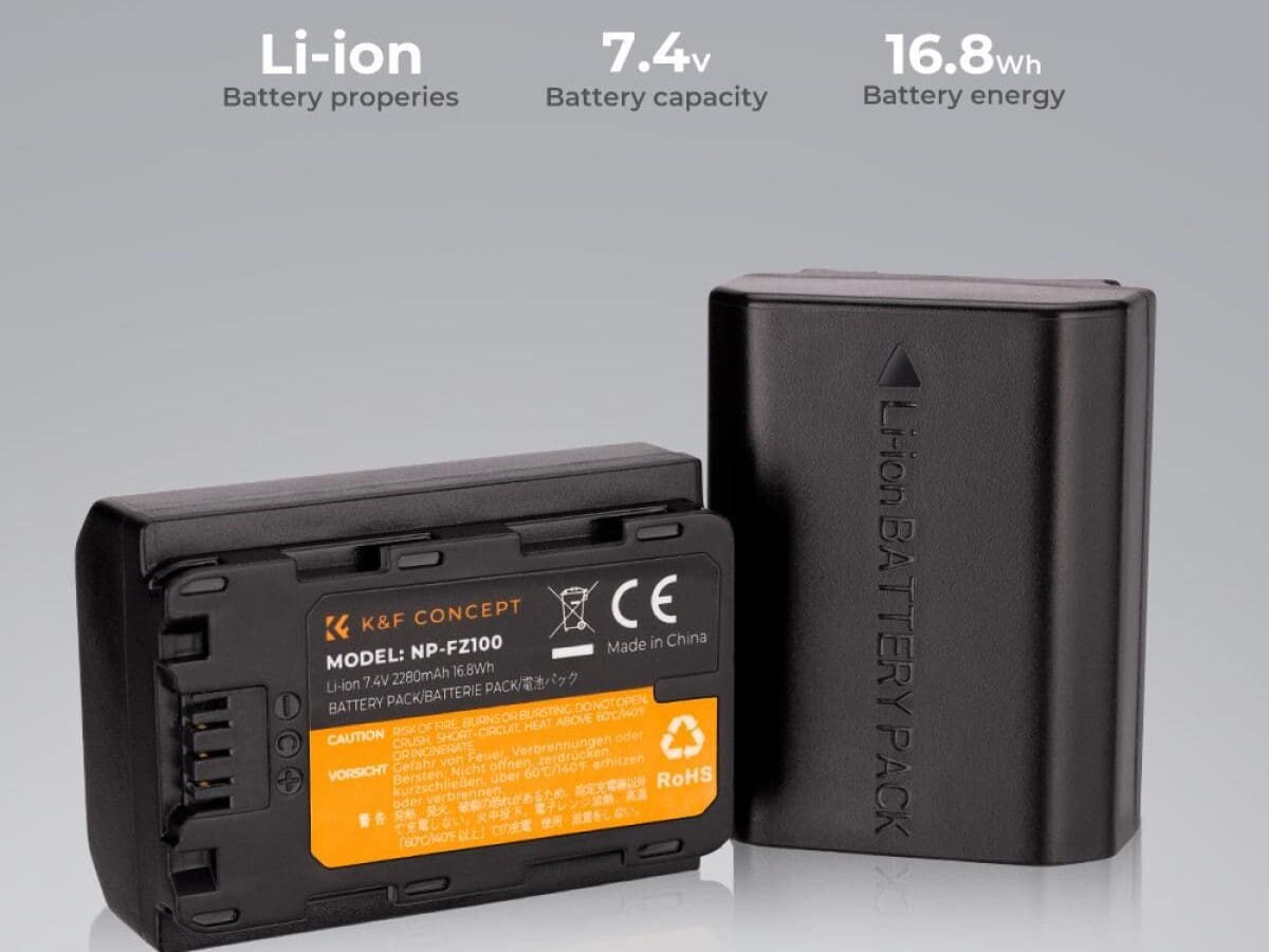Alternative view of K&F Concept NP-FZ100 Dual Slot Battery Fast Charge with 2 Batteries 2280mAh, Compatible with Sony (KF28.0016)