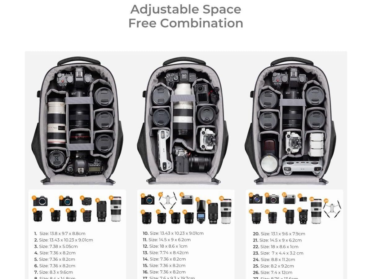 Alternative view of K&F Concept KF13.134 Hardshell Camera Backpack 22L Black