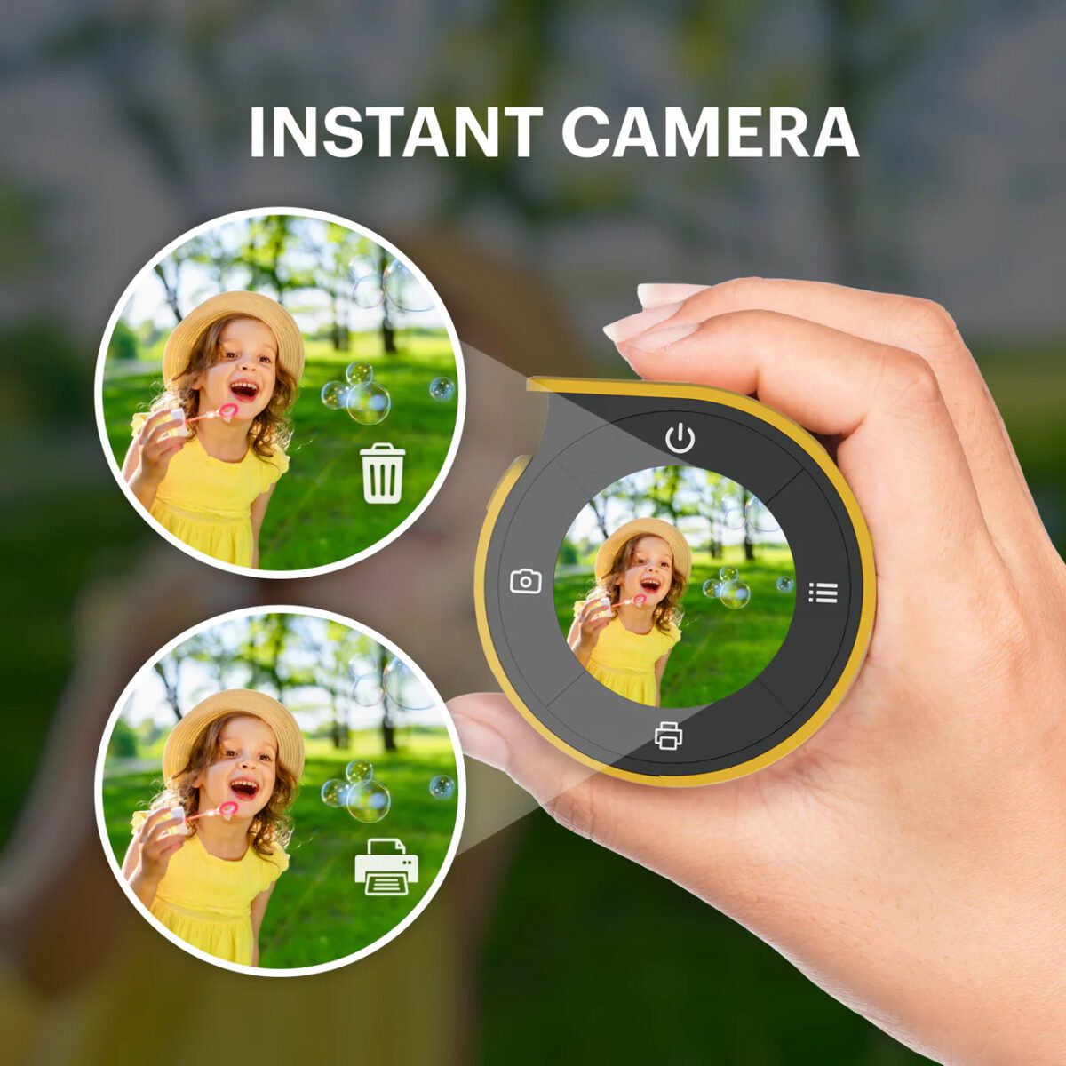 Kodak Memo Shot ERA - 2-in-1 Instant Camera and Photo label Printer + one Roll, Yellow - Image 2
