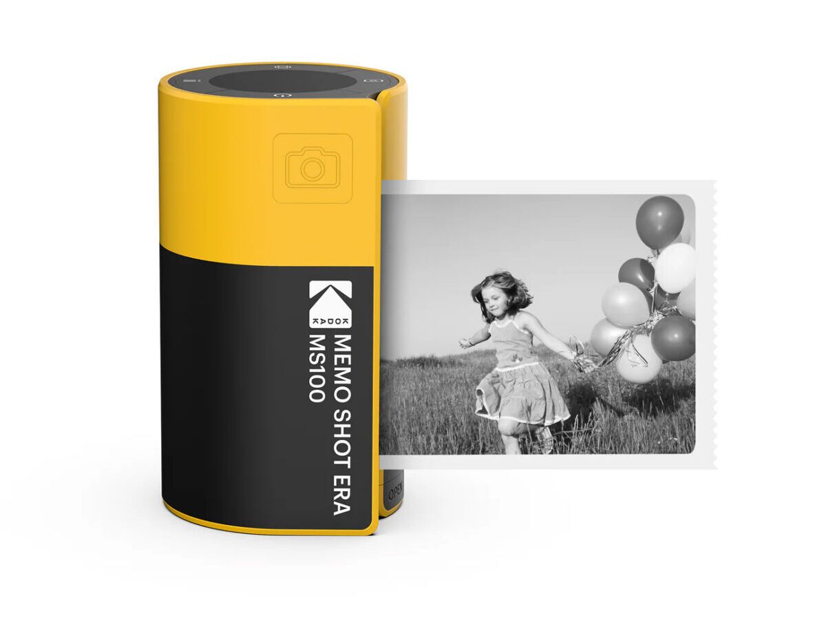 Kodak Memo Shot ERA -  2-in-1 Instant Camera and Photo label Printer + one Roll, Yellow