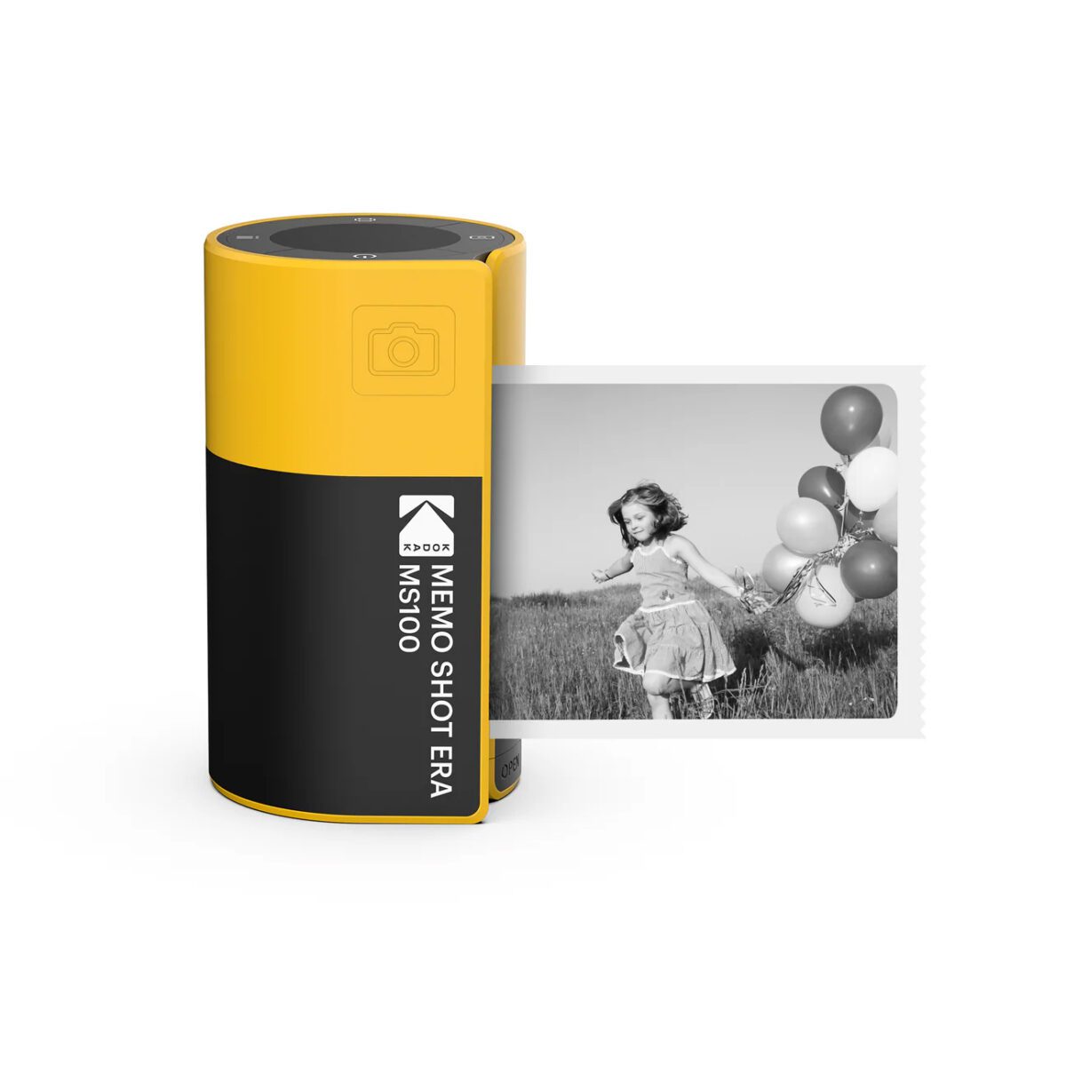 Kodak Memo Shot ERA - 2-in-1 Instant Camera and Photo label Printer + one Roll, Yellow