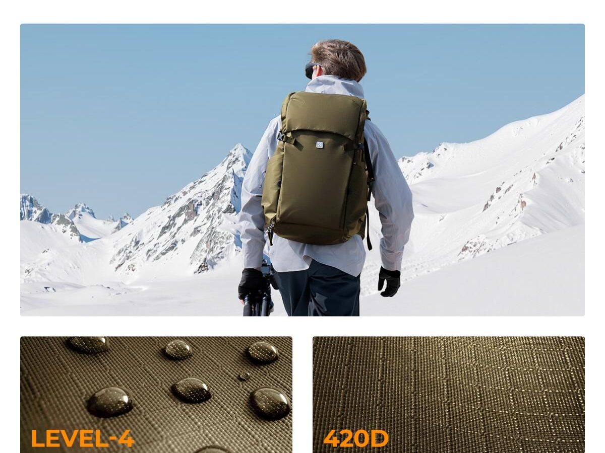 Alternative view of K&F Concept Star Wander 01 Camera Backpack 30L Champagne (KF13.206)
