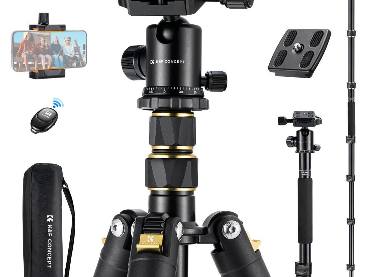 K&F Concept B234A1+BH-28 Φωτογραφικό Τρίποδο Αλουμινίου με Tηλεχειριστήριο (KF09.007V1)