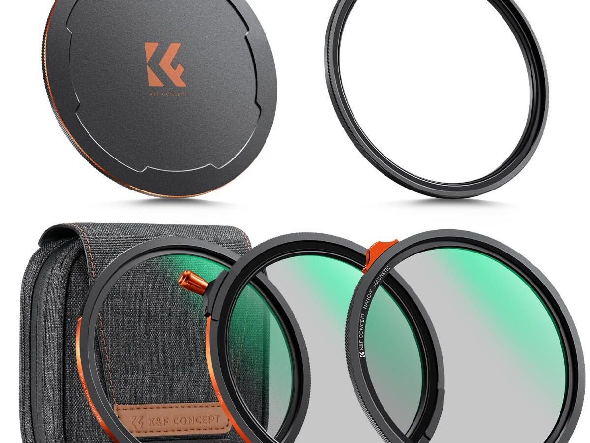 K&F Concept SKU.2500 82mm Magnetic Filter Kit CPL + ND2-32 + Black Mist 1/4 Filter Set + Magnetic Adapter Ring & Lens Cap
