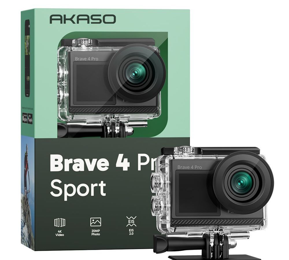 Alternative view of Akaso Brave 4 Pro Sport kit Waterproof Action Camera With 2 Batteries and MicroSD 64GB