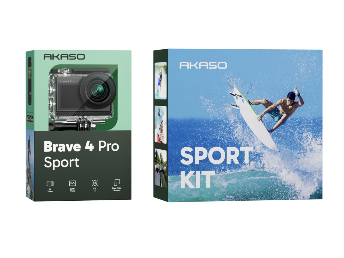 Akaso Brave 4 Pro Sport kit Waterproof Action Camera With 2 Batteries and MicroSD 64GB