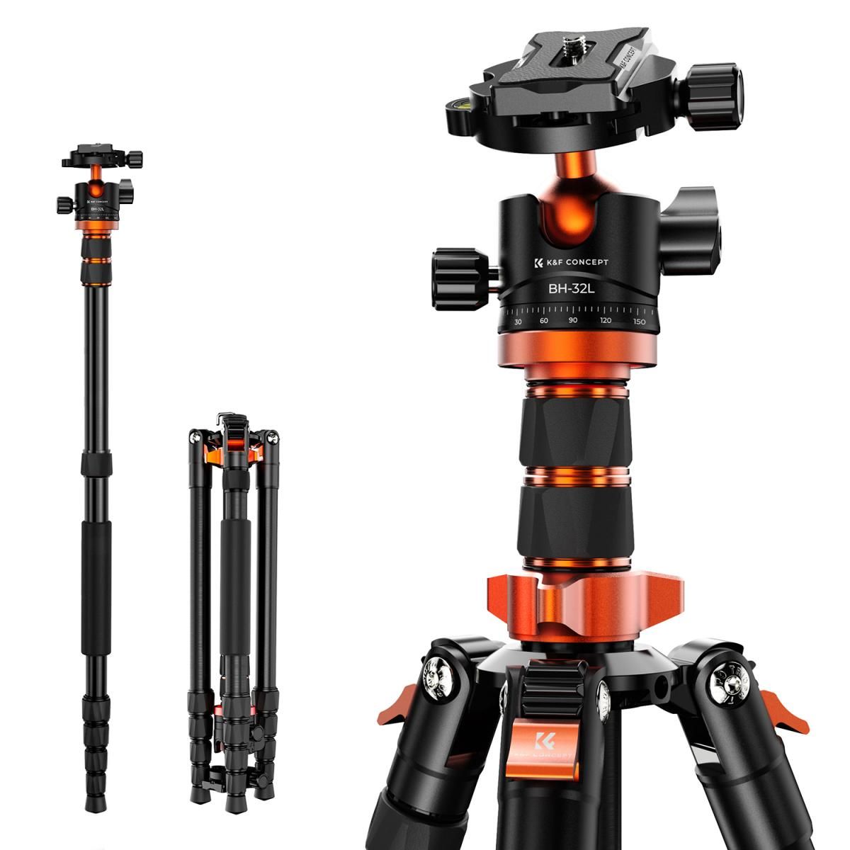 K&F Concept Ο255A6+BH-32L Φωτογραφικό Τρίποδο Αλουμινίου με Κεφαλή (KF09.124)