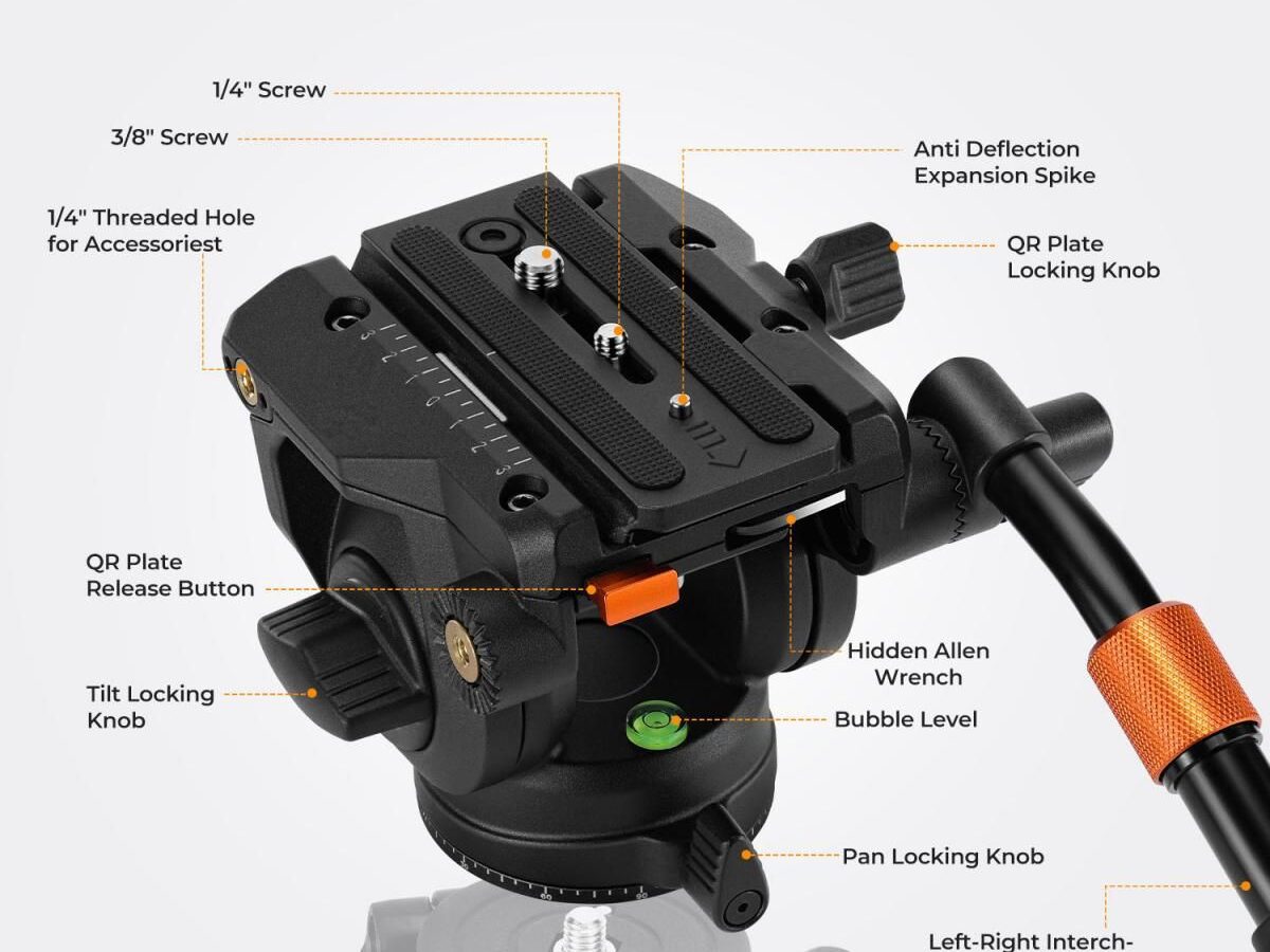 Alternative view of K&F Concept BV40 Video Fluid Tripod Head (KF31.124)