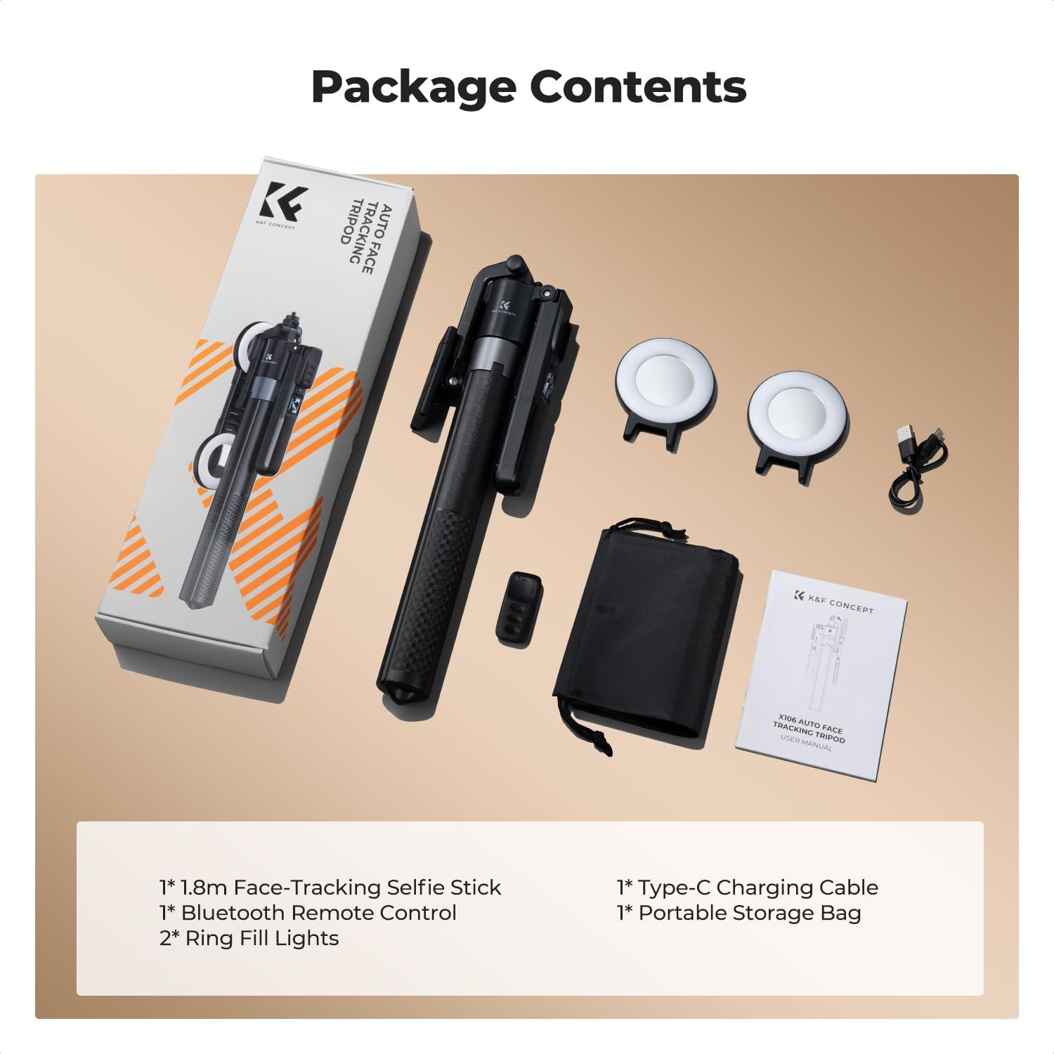 K&F Concept MS51 Τρίποδο αυτόματης παρακολούθησης προσώπου με βάση 360 μοίρες και Τηλεχειριστήριο (KF15.0006) - Image 5