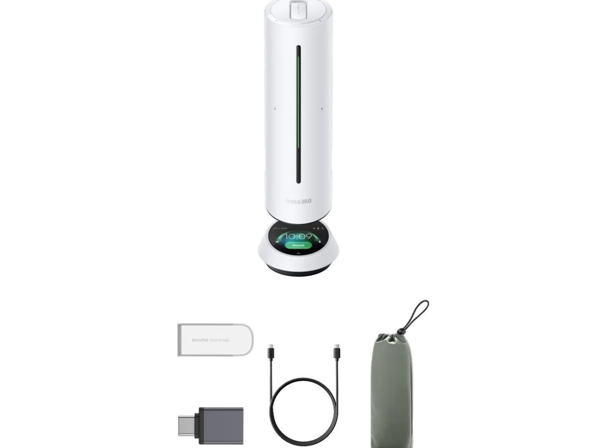 Alternative view of Insta360 Wave Arctic White - AI Speakerphone for Meetings, Recordings, Podcasts, Live Streams