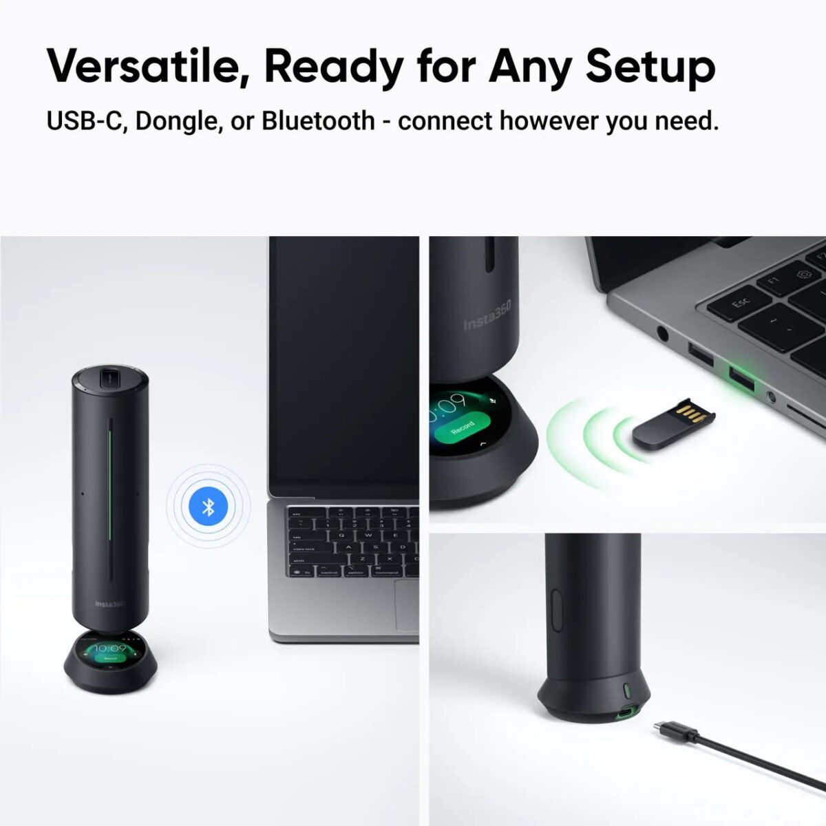 Insta360 Wave Graphite Black - AI Speakerphone for Meetings, Recordings, Podcasts, Live Streams - Image 9