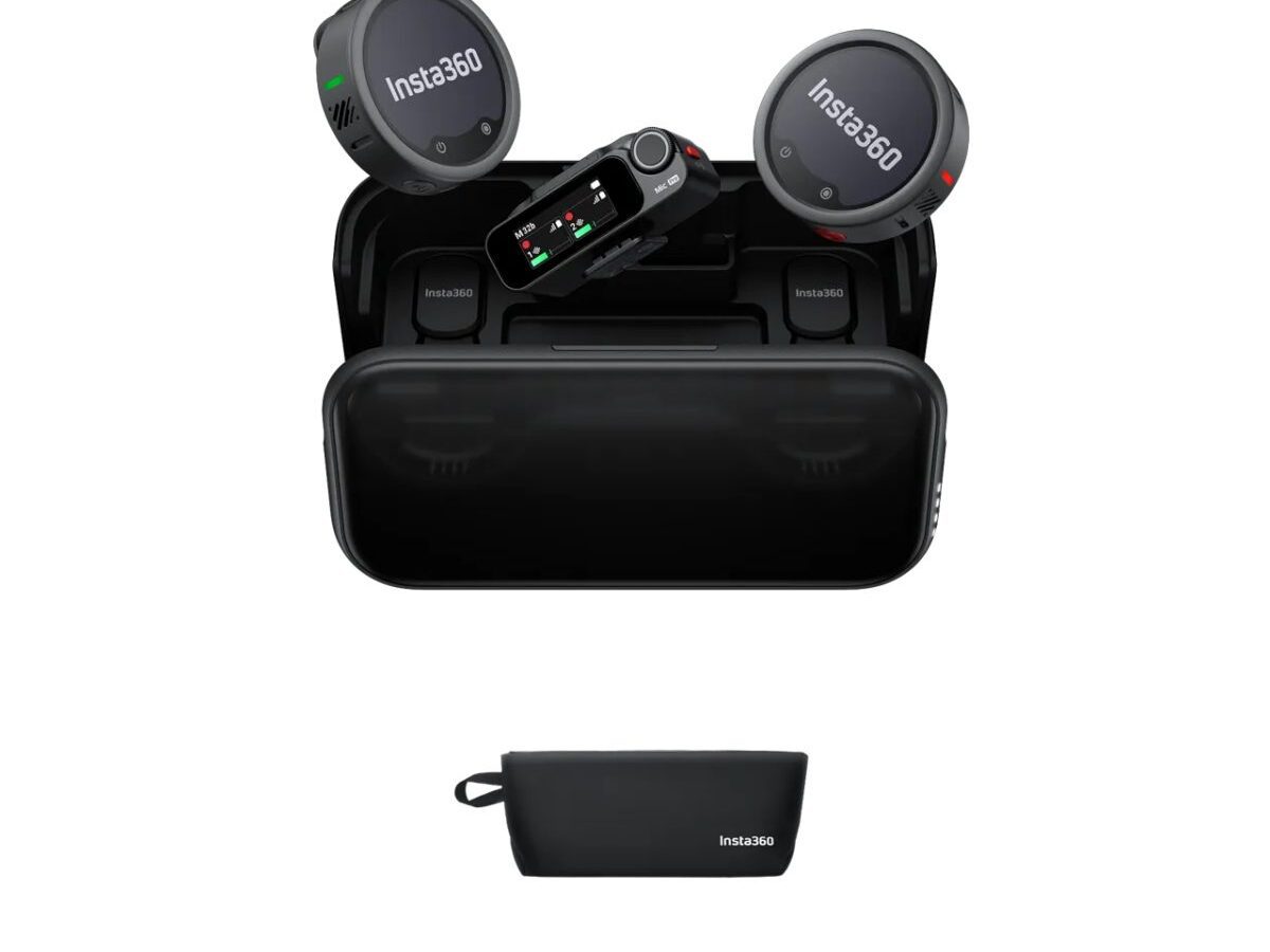 Insta360 Wireless Mic Pro 2 TX+1 RX+ChargeCase - 3-Mic Array, AI NoiseCancel, Custom Disp Microphone