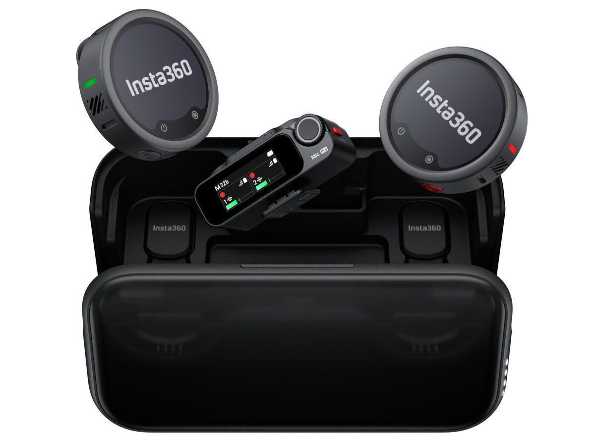 Alternative view of Insta360 Wireless Mic Pro 2 TX+1 RX+ChargeCase - 3-Mic Array, AI NoiseCancel, Custom Disp Microphone