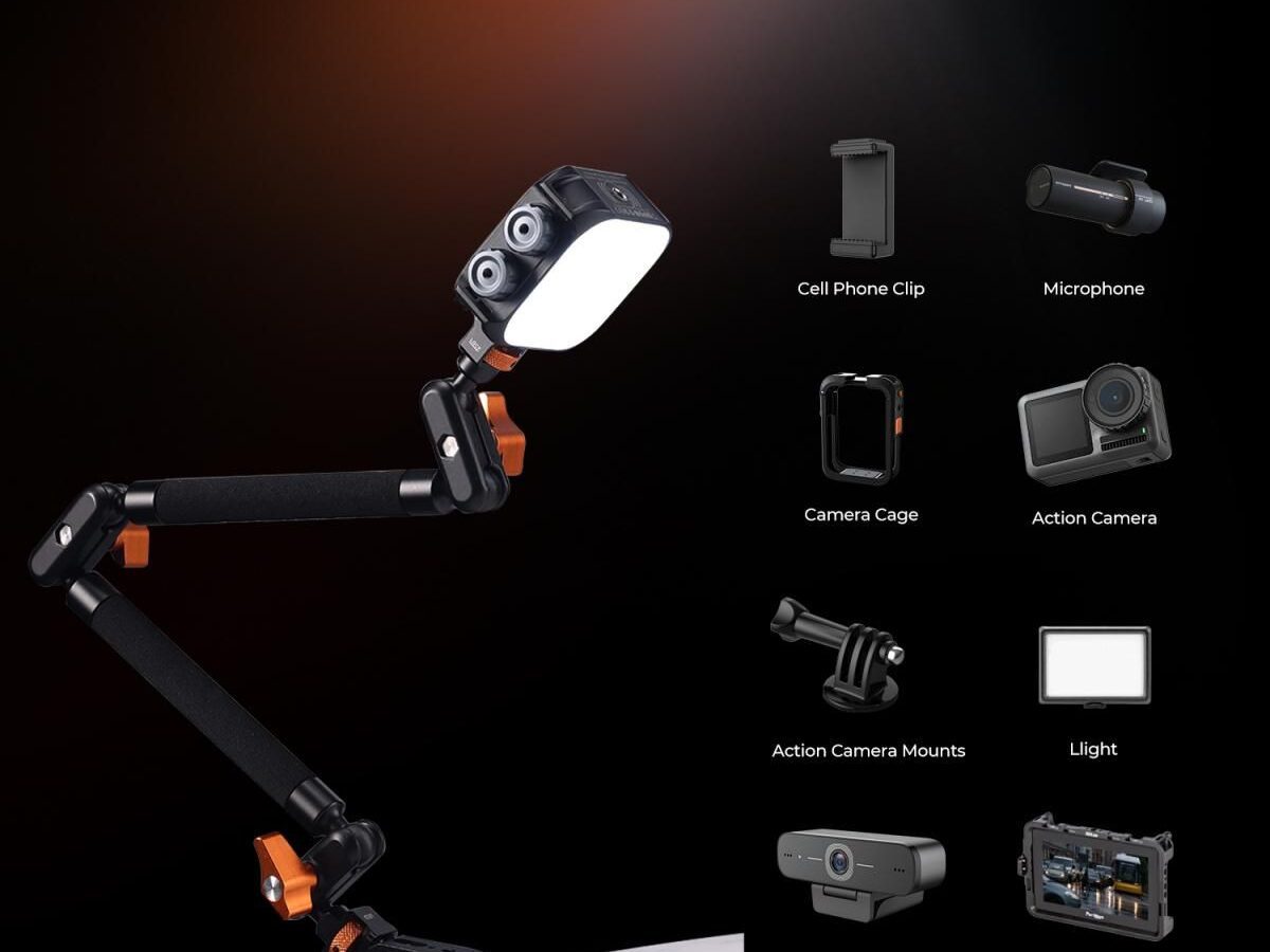 Alternative view of K&F Concept MS-63 Windshield Mount Clamp for Motorcycle, Action Cameras (31.201)