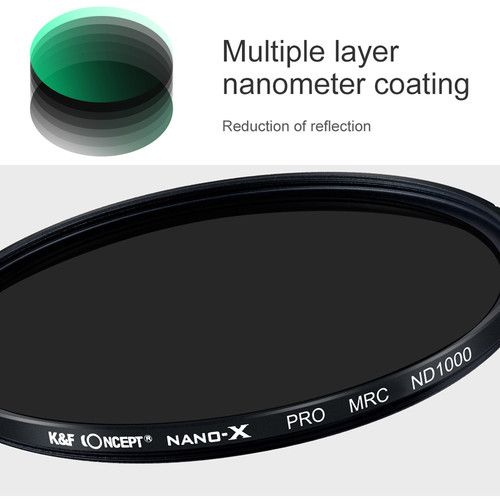 Alternative view of K&F Concept 49mm Nano-X HD Green Multi-Coated Waterproof ND1000 Slim Filter