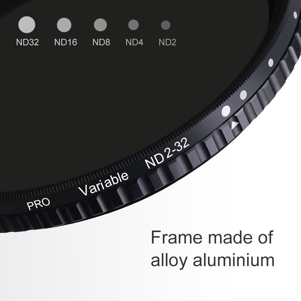K&F Concept 37mm Nano-X, Green Coated, Waterproof, Anti-Reflection Variable Fader ND2-ND32 Filter - Image 5