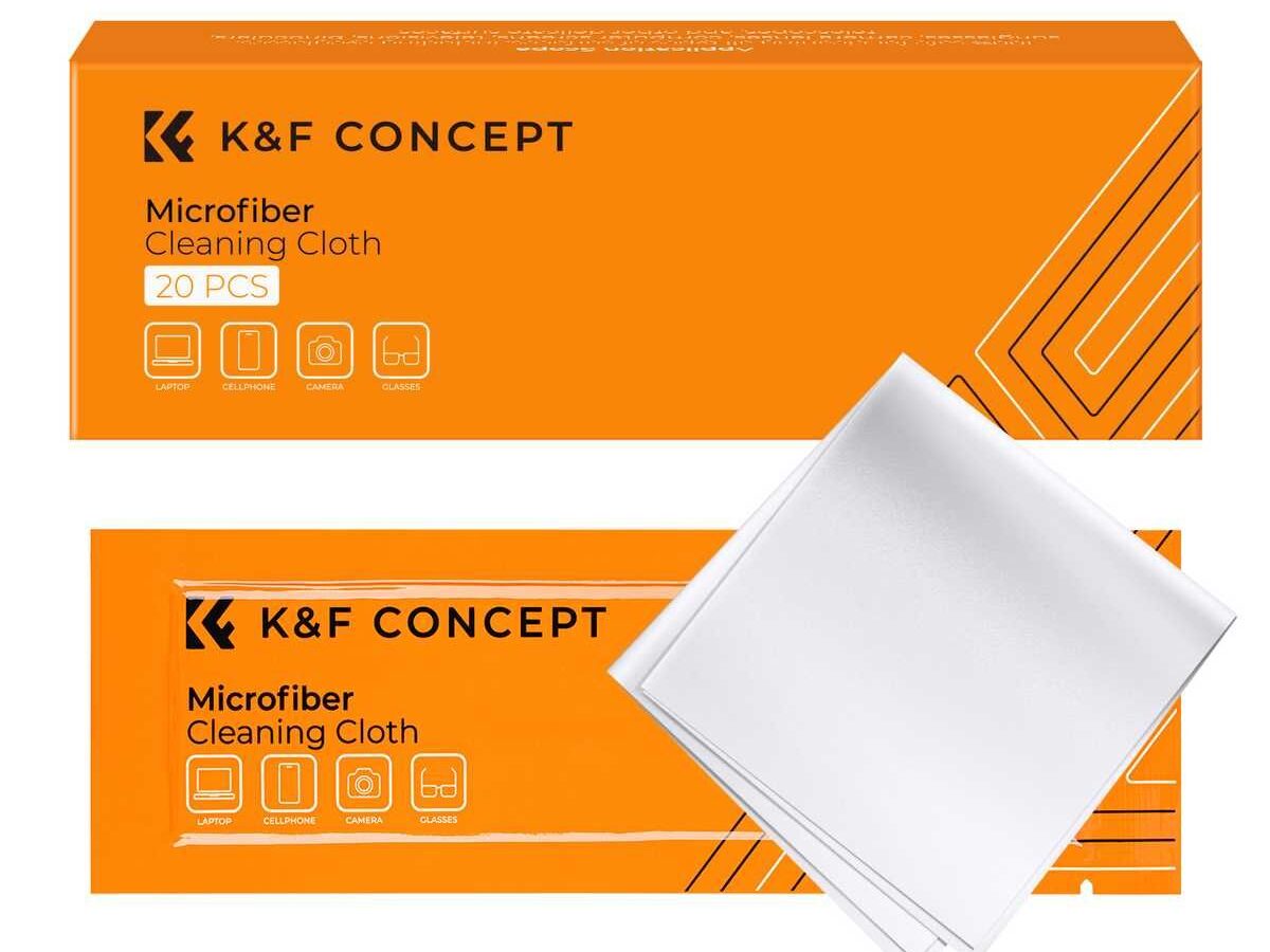 K&F Concept Microfiber Cleaning cloth Kit, 15x15cm, 20pcs  White (SKU.1615)