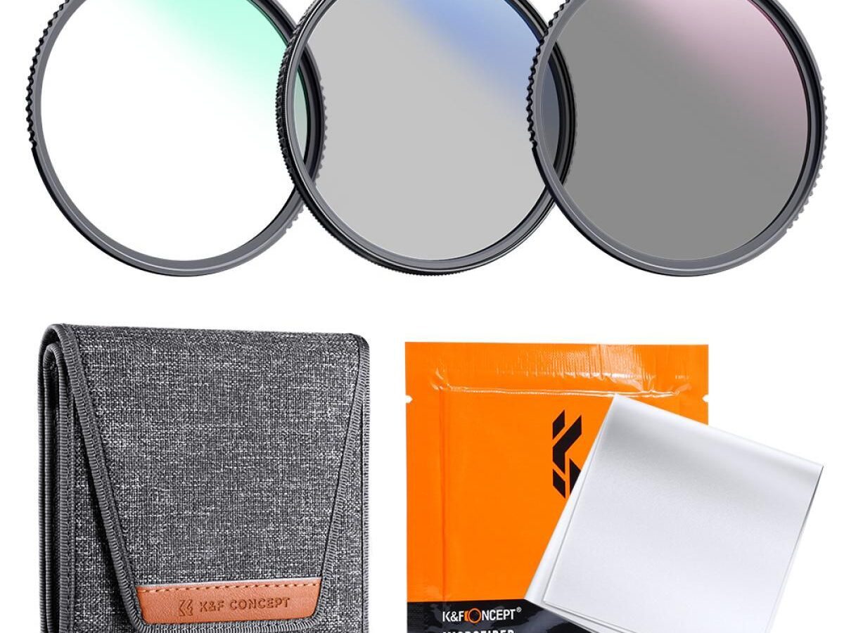 K&F Concept 37mm MCUV+CPL+ND4 Lens Filter Kit with Lens Cleaning Cloth and Filter Bag