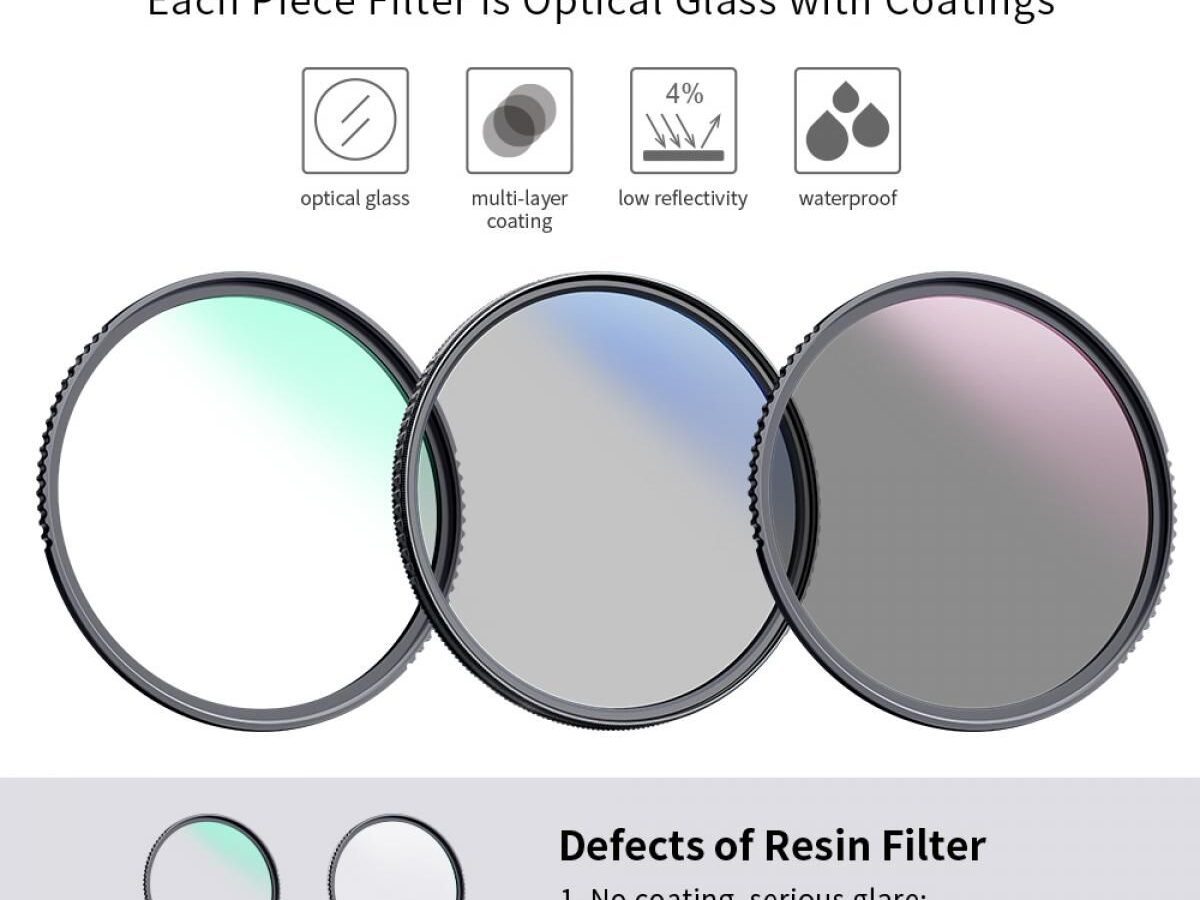 Alternative view of K&F Concept 77mm MCUV+CPL+ND4 Lens Filter Kit with Lens Cleaning Cloth and Filter Bag