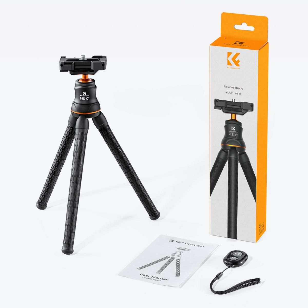 K&F Concept MS01 Mini Flexible Tripod For Cameras, Action Cameras, Phone with Bluetooth Remote Control (KF09.129) - Image 5