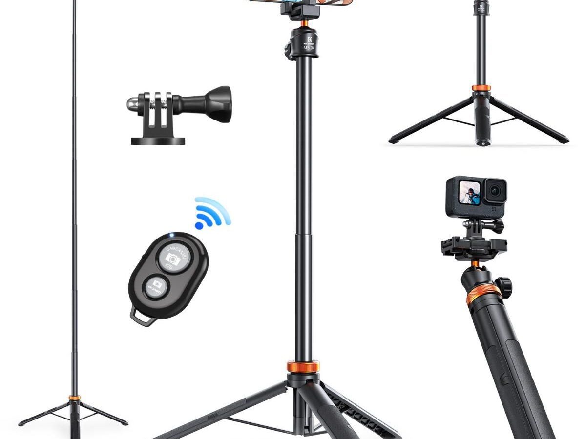K&F Concept MS08 Tripod For Cameras, Action Cameras, Phone with Bluetooth Remote Control (KF09.127)