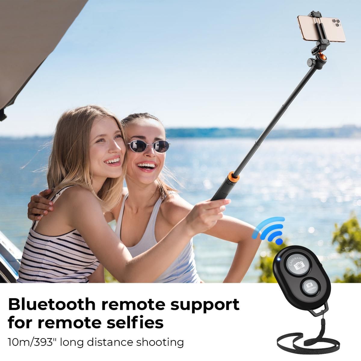 K&F Concept MS08 Tripod For Cameras, Action Cameras, Phone with Bluetooth Remote Control (KF09.127) - Image 5