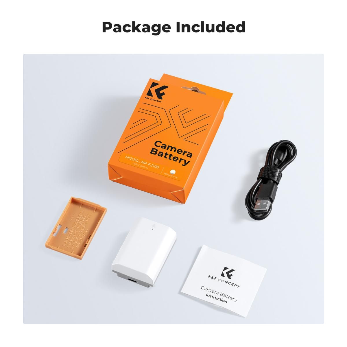 K&F Concept NP-FZ100 2600mAh Battery With Type-C Fast Charging, Compatible with Sony (KF28.0034) - Image 5