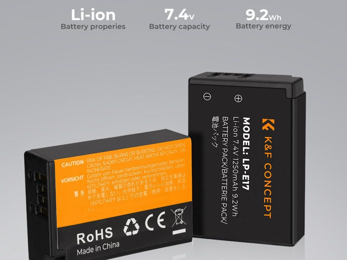 Alternative view of K&F Concept LP-E17 Dual Slot Battery Fast Charge with 2 Batteries 1250mAh, Compatible with Canon (KF28.0014)