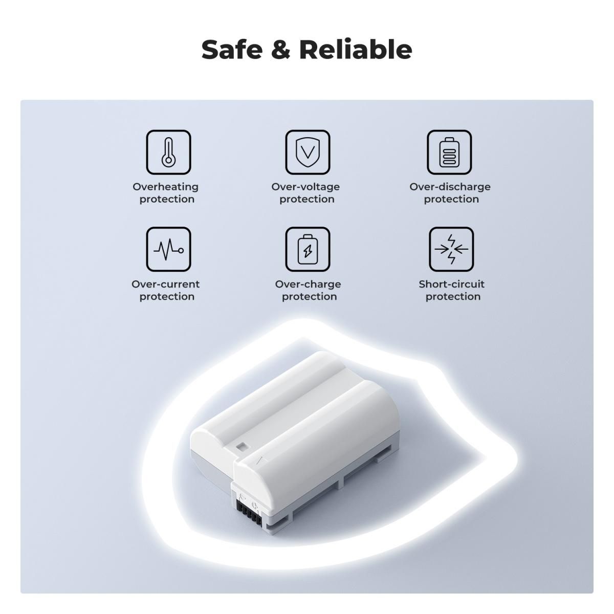 K&F Concept EN-EL15C 2600mAh Battery With Type-C Fast Charging, Compatible with Nikon (KF28.0041) - Image 3