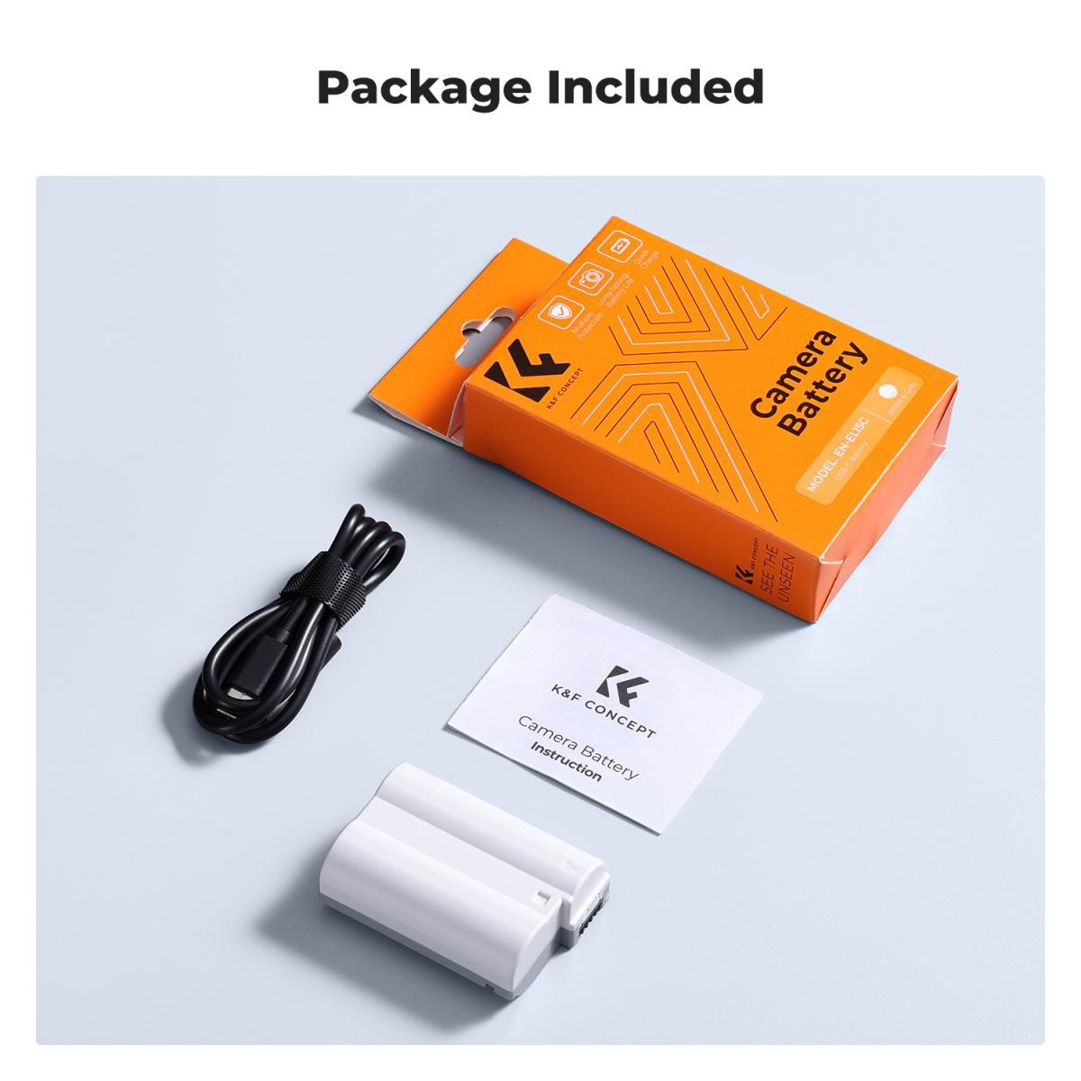 K&F Concept EN-EL15C 2600mAh Battery With Type-C Fast Charging, Compatible with Nikon (KF28.0041) - Image 5