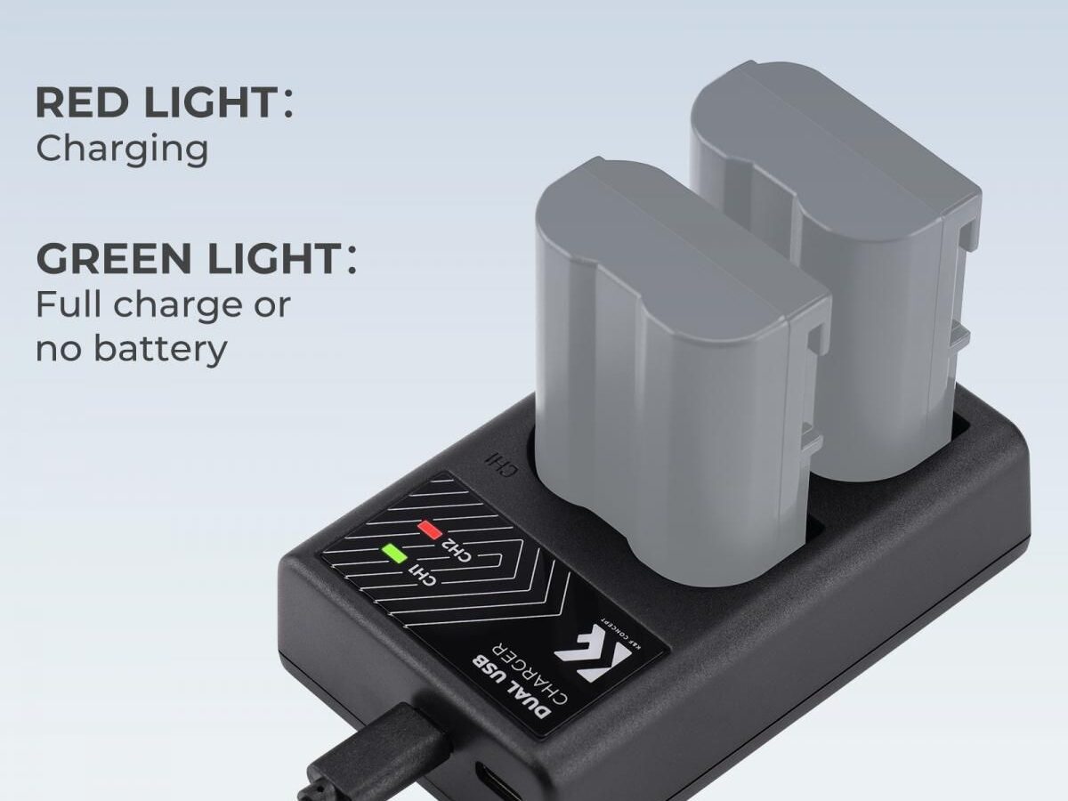 Alternative view of K&F Concept EN-EL15 Dual Slot Battery Fast Charger, Compatible with Nikon EN-EL15/EN-EL15a/EN-EL15b/EN-EL15c (KF28.0006)