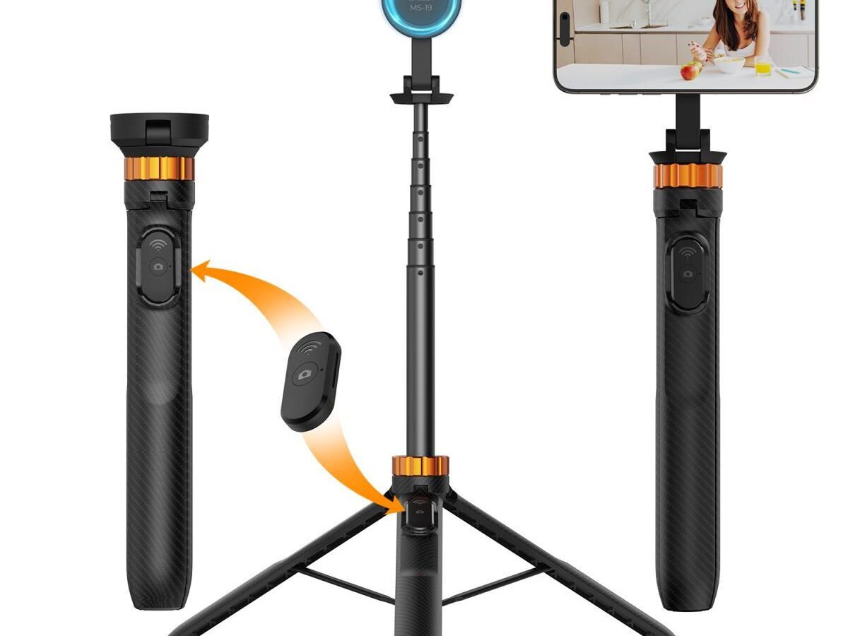 K&F Concept MS19 Magsafe Selfie Stick Tripod 159cm Compatible with Bluetooth Remote Control (KF09.139)