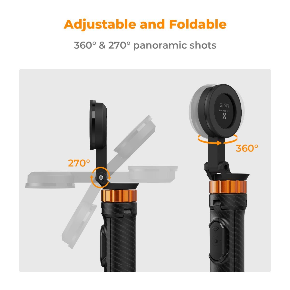 K&F Concept MS19 Magsafe Selfie Stick Tripod 159cm Compatible with Bluetooth Remote Control (KF09.139) - Image 3