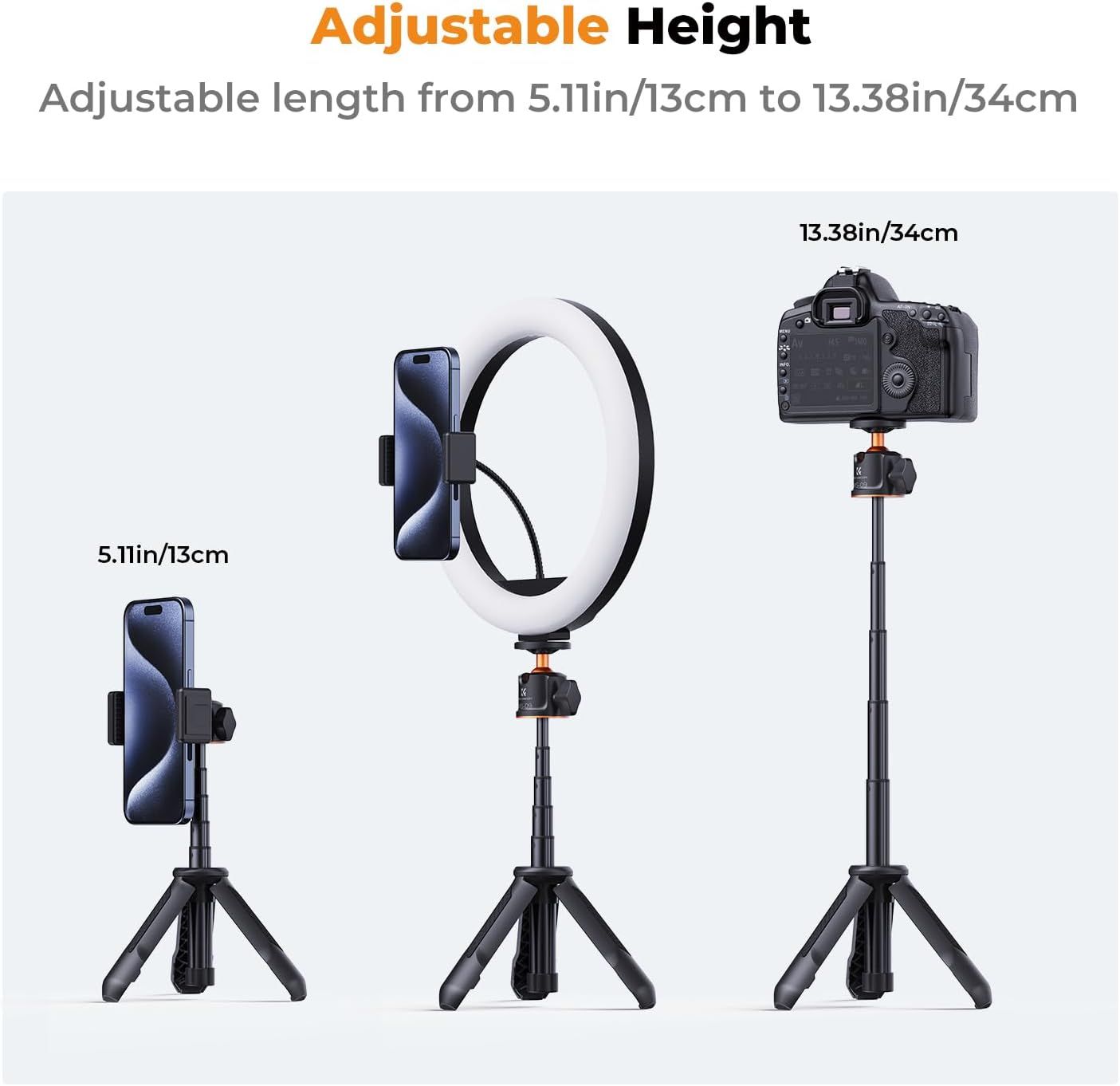 K&F Concept MS09 Selfie and Extention Deskop Tripod with Bluetooth Remote Control (KF09.128V3) - Image 3