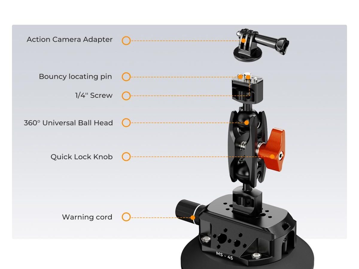 Alternative view of K&F Concept MS45 Βεντούζα με Magic Arm για Action Cameras, DSLR & Mirrorless KF31.100