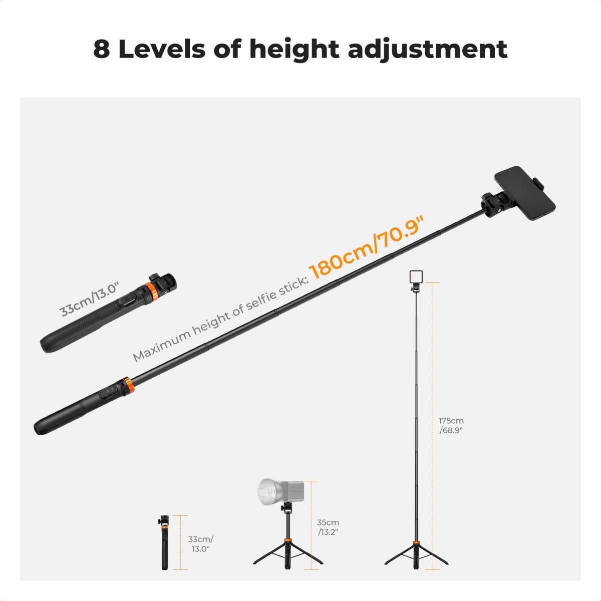 K&F Concept MS24 Selfie Stick Τρίποδο με Tηλεχειριστήριο (KF09.143) - Image 3